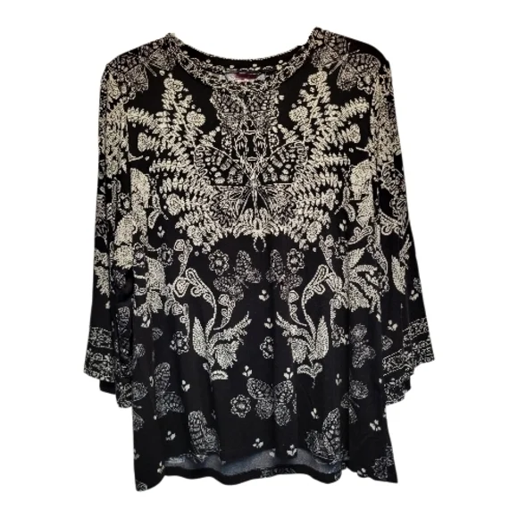 Johnny Was Los Angeles Janie Favorite Bell Sleeve Top - Size L - Picture 4 of 8